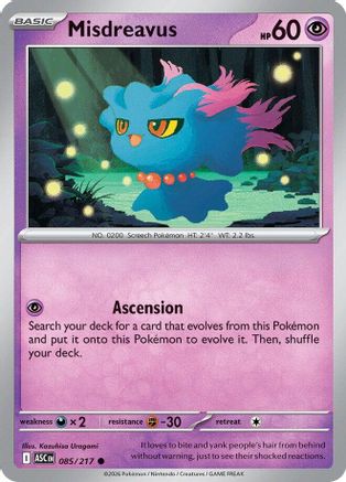Misdreavus - 085/217 [ME Ascended Heroes] - Reverse Holofoil