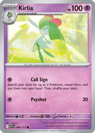Kirlia - 88/217 [ME Ascended Heroes] - Reverse Holofoil