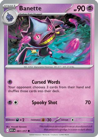 Banette - 091/217 [ME Ascended Heroes] - Reverse Holofoil