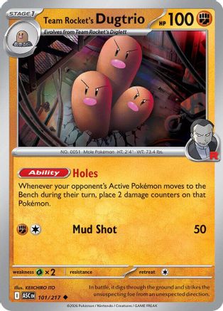 Team Rocket's Dugtrio - 101/217 [ME Ascended Heroes] - Reverse Holofoil