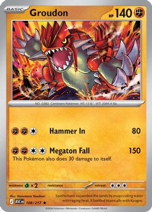 Groudon - 108/217 [ME Ascended Heroes] - Reverse Holofoil