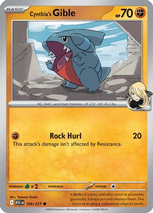 Cynthia's Gible - 109/217 [ME Ascended Heroes] - Reverse Holofoil