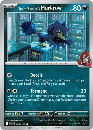 Team Rocket's Murkrow - 126/217 [ME Ascended Heroes] - Reverse Holofoil