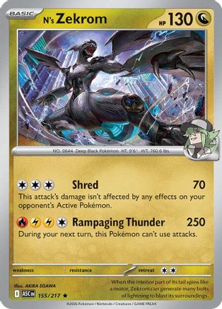 N's Zekrom - 155/217 [ME Ascended Heroes] - Reverse Holofoil