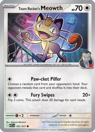 Team Rocket's Meowth - 161/217 [ME Ascended Heroes] - Reverse Holofoil