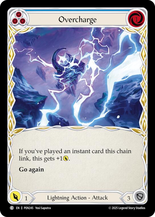 Overcharge (Blue) (Rainbow Foil) [PEN245] (Compendium of Rathe)  Rainbow Foil