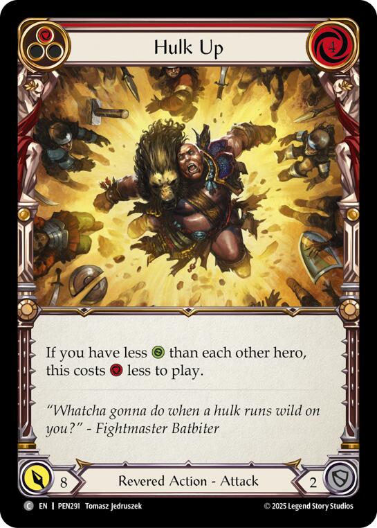 Hulk Up (Red) (Rainbow Foil) [PEN291] (Compendium of Rathe)  Rainbow Foil