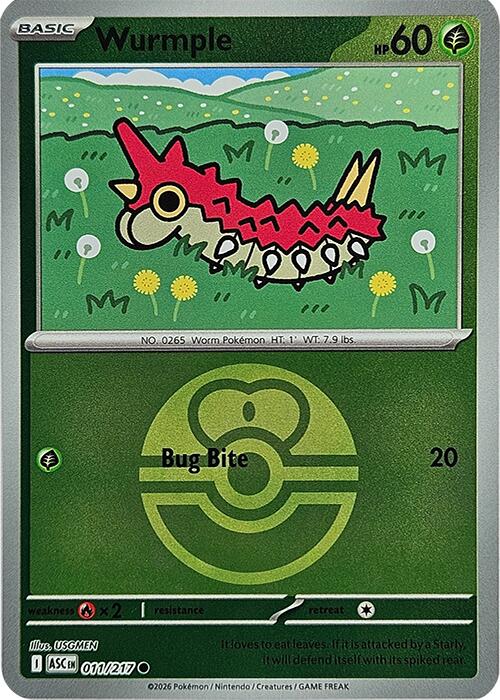 Wurmple (011/217) (Love Ball) [Mega Evolution: Ascended Heroes]