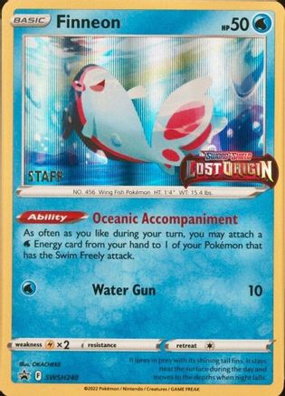 Finneon - SWSH240 (Prerelease Staff) [SWSH Sword & Shield Promo Cards] - Holofoil
