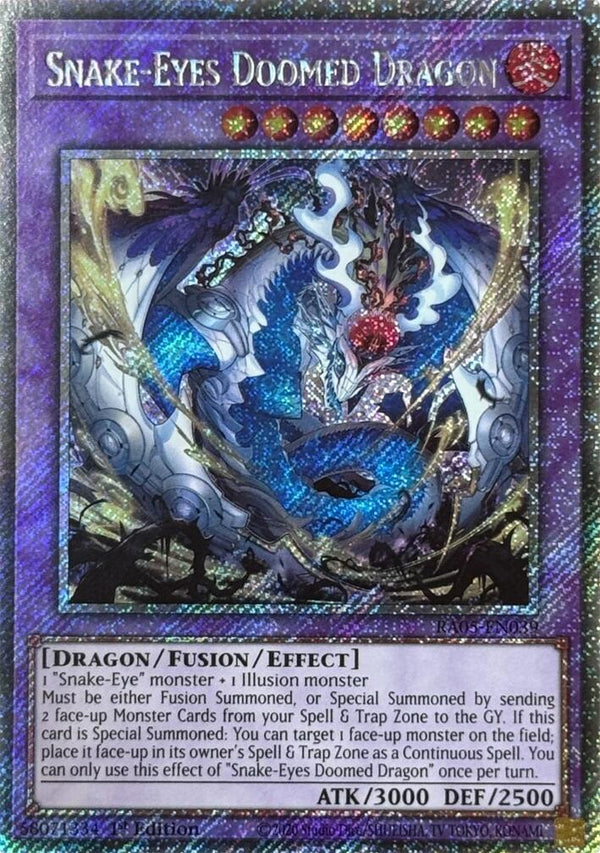 Snake-Eyes Doomed Dragon (Platinum Secret Rare) [RA05-EN039] Platinum Secret Rare