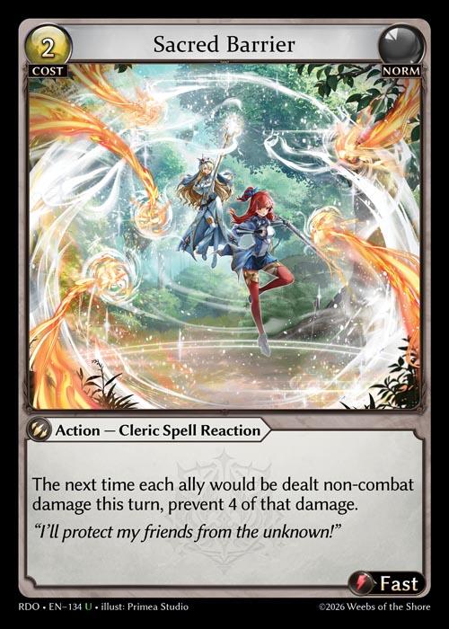 Sacred Barrier (Curio Foil) (134) [Radiant Origins]