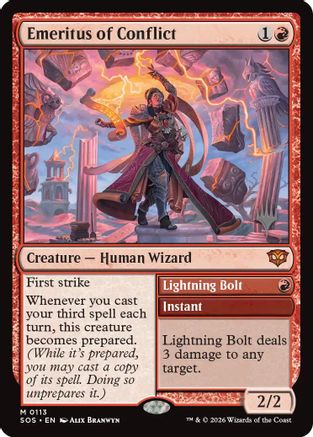 Emeritus of Conflict (PPSOS-113) [Promo Pack: Secrets of Strixhaven] Foil