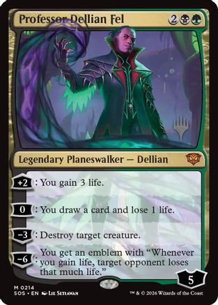 Professor Dellian Fel (PPSOS-214) [Promo Pack: Secrets of Strixhaven] Foil