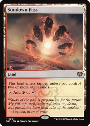 Sundown Pass (PPSOS-264) [Promo Pack: Secrets of Strixhaven] Foil