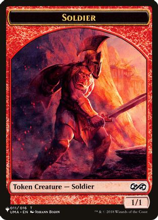 Soldier (UMA) // Dwarf (ELD) Double-Sided Token [The List]