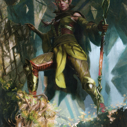 Nissa of Shadowed Boughs // Nissa of Shadowed Boughs (AZNR-005) (Borderless) [Zendikar Rising Art Series] Foil