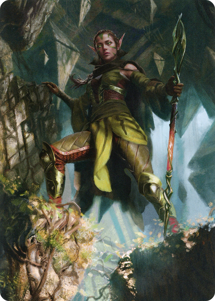 Nissa of Shadowed Boughs // Nissa of Shadowed Boughs (AZNR-005) (Borderless) [Zendikar Rising Art Series] Foil