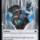 Emblem - Ral, Crackling Wit // Bushy Bodyguard Double-Sided Token [Bloomburrow Tokens]