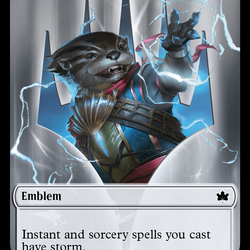 Emblem - Ral, Crackling Wit // Bushy Bodyguard Double-Sided Token [Bloomburrow Tokens]
