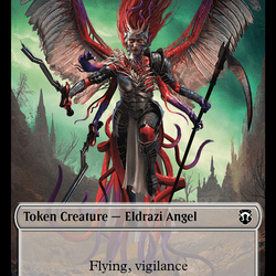 Copy (Ripple Foil) // Eldrazi Angel Double-Sided Token [Modern Horizons 3 Commander Tokens]