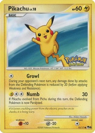 Pikachu - 15/017 (Pokemon Day 2009) [POP Series 9]