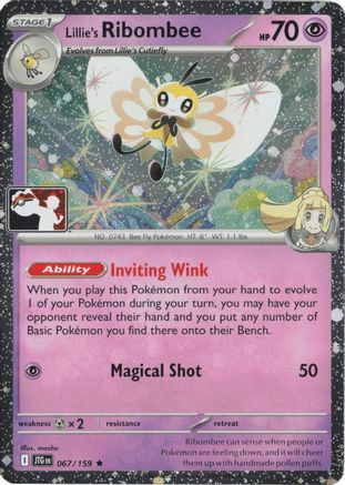 Lillie's Ribombee - 067/159 (Cosmos Holo) [Prize Pack Series Cards] - Holofoil