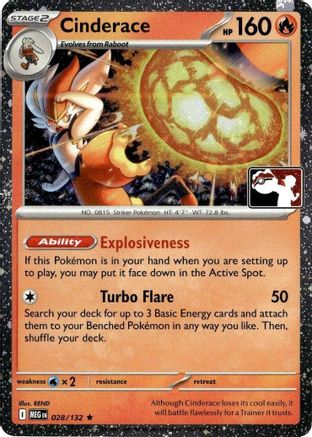 Cinderace - 028/132 (Cosmos Holo) [Prize Pack Series Cards] - Holofoil
