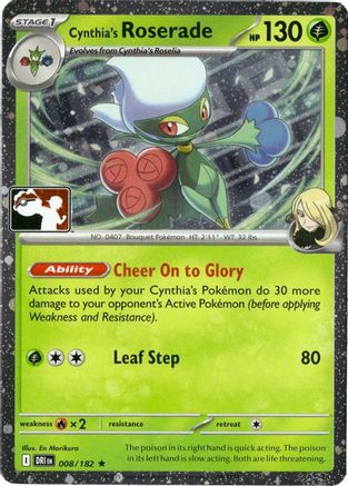 Cynthia's Roserade - 008/182 (Cosmos Holo) [Prize Pack Series Cards] - Holofoil