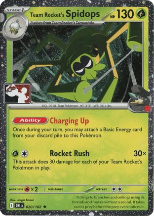 Team Rocket's Spidops - 020/182 (Cosmos Holo) [Prize Pack Series Cards] - Holofoil