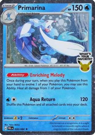 Primarina (020/084) (What's Your Favorite Stamp) [Mega Evolution: Pitch Black]
