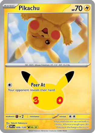 Pikachu - 026/128 [ME 30th Celebration] - Holofoil