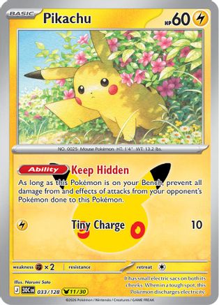 Pikachu - 033/128 [ME 30th Celebration] - Holofoil