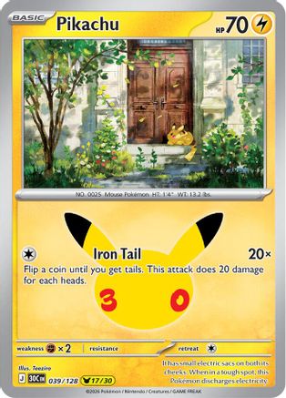 Pikachu - 039/128 [ME 30th Celebration] - Holofoil