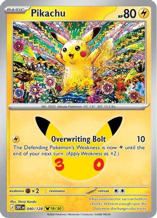 Pikachu - 040/128 [ME 30th Celebration] - Holofoil