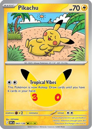 Pikachu - 043/128 [ME 30th Celebration] - Holofoil