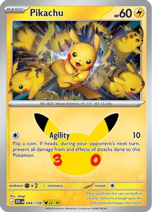 Pikachu - 044/128 [ME 30th Celebration] - Holofoil