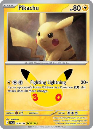 Pikachu - 049/128 [ME 30th Celebration] - Holofoil