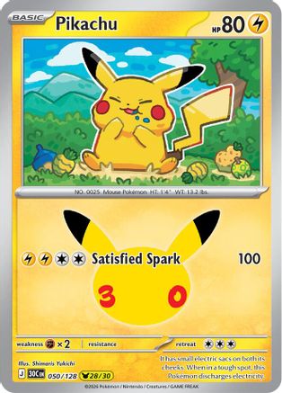 Pikachu - 050/128 [ME 30th Celebration] - Holofoil