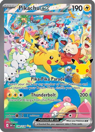 Pikachu ex - 149/128 [ME 30th Celebration] - Holofoil
