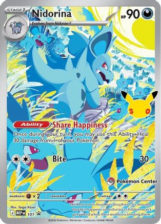 Nidorina - 101 (30th Celebration) (Pokemon Center Exclusive) [ME Mega Evolution Promo] - Holofoil