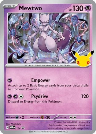 Mewtwo - 104 (30th Celebration) [ME Mega Evolution Promo] - Holofoil