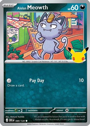 Alolan Meowth (089/128) [Mega Evolution: 30th Celebration]