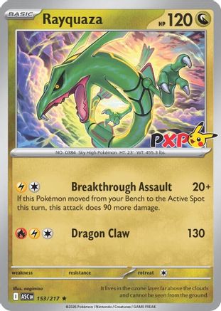 Rayquaza - 153/217 (Cosmos Holo) [Miscellaneous Cards & Products] - Holofoil