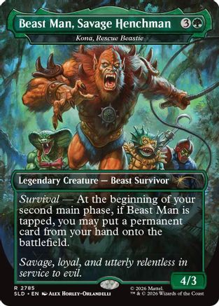 Beast Man, Savage Henchman - Kona, Rescue Beastie (SLD-2785) [Secret Lair Drop Series] Foil