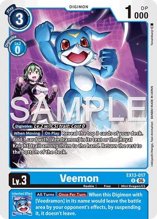 Veemon (EX13-017) - Chivalrous XIII Foil