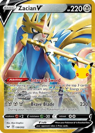 Zacian V - 138/202 [ME 30th Celebration Classic Collection] - Holofoil