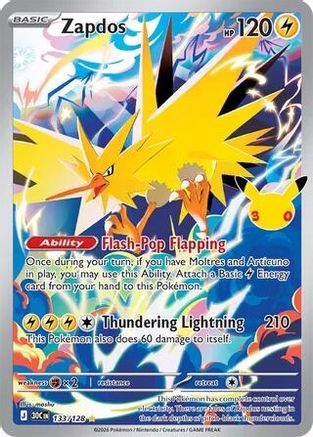 Zapdos - 133/128 [ME 30th Celebration] - Holofoil