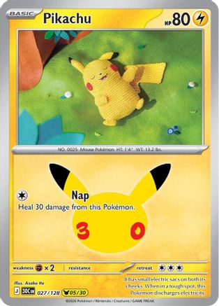 Pikachu - 027/128 [ME 30th Celebration] - Holofoil