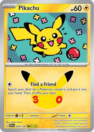Pikachu - 029/128 [ME 30th Celebration] - Holofoil