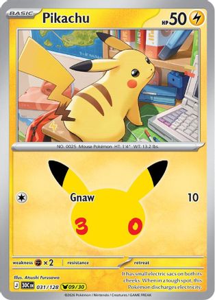 Pikachu - 031/128 [ME 30th Celebration] - Holofoil